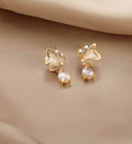 Golden Bow Spark Drops Earrings - AR-142