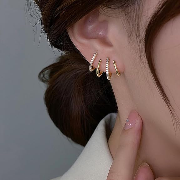 Golden Diamond Claw Earrings - AR-10