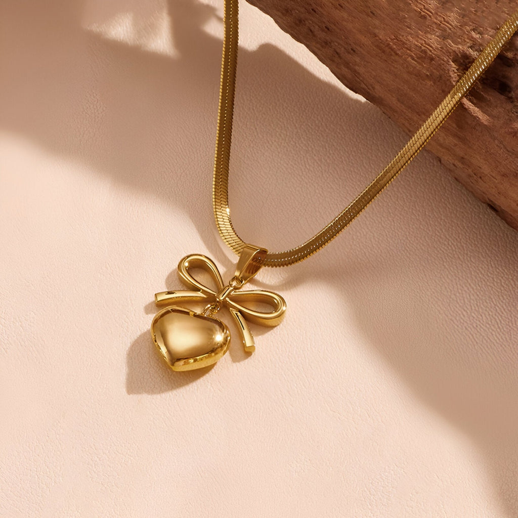 Golden Love Knot Necklace - NK-01