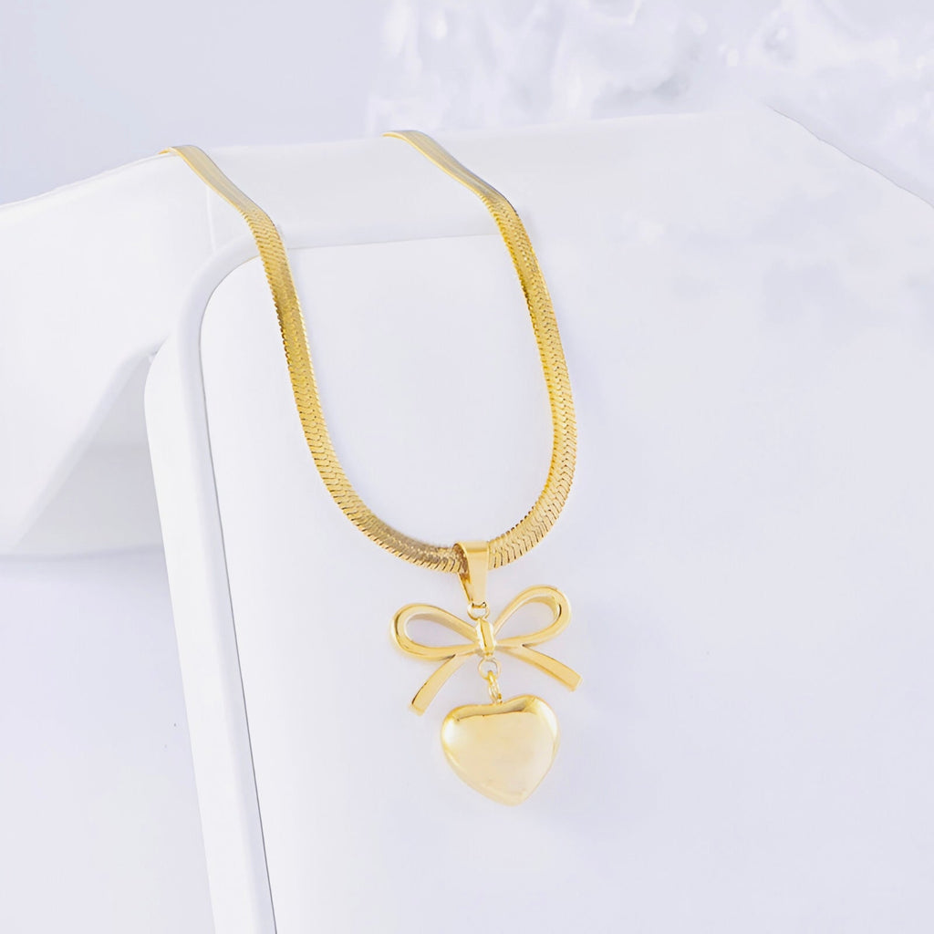 Golden Love Knot Necklace - NK-01
