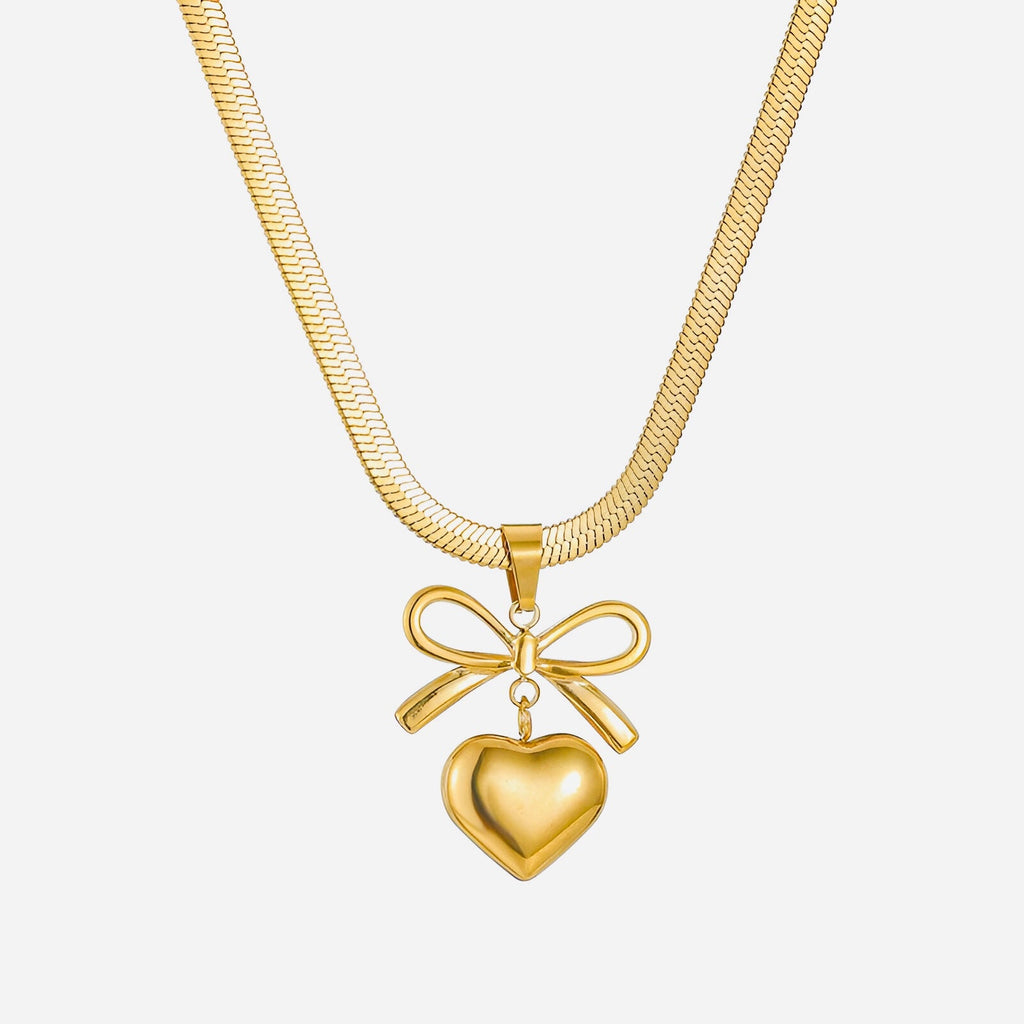 Golden Love Knot Necklace - NK-01