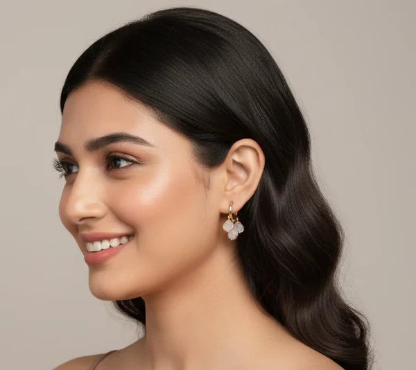 Pearl Petal Drop Earrings - AR-128