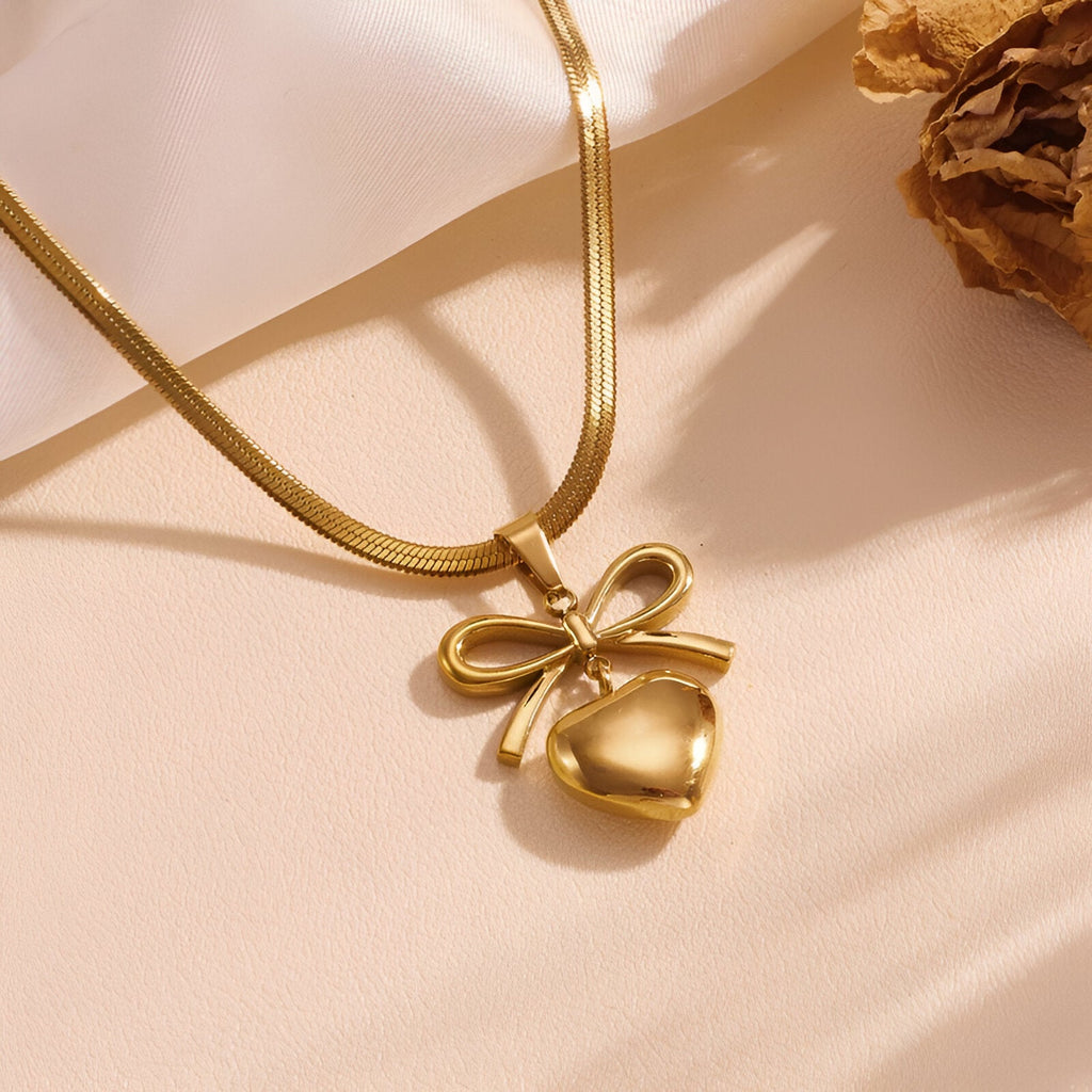 Golden Love Knot Necklace - NK-01