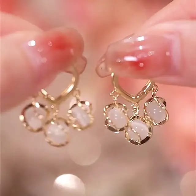 Pearl Petal Drop Earrings - AR-128