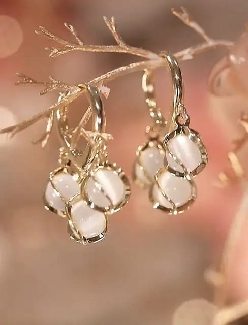 Pearl Petal Drop Earrings - AR-128