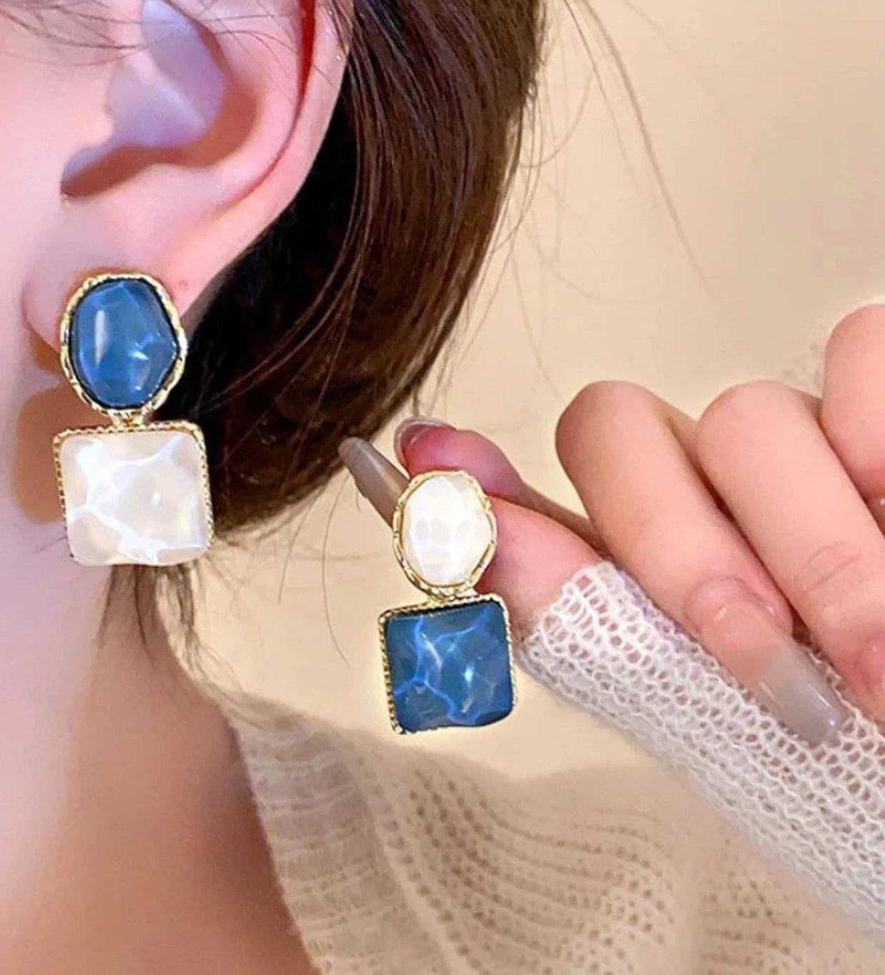 Korean Style Geometric Stud Earrings - AR-94-95