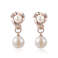 Golden Pearl Drop Earrings - AR-106