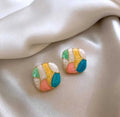 Mosaic Abstract Stud Earrings - AR - 193