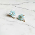 Blooming Blue Flowers Stylish Earring - AR-104
