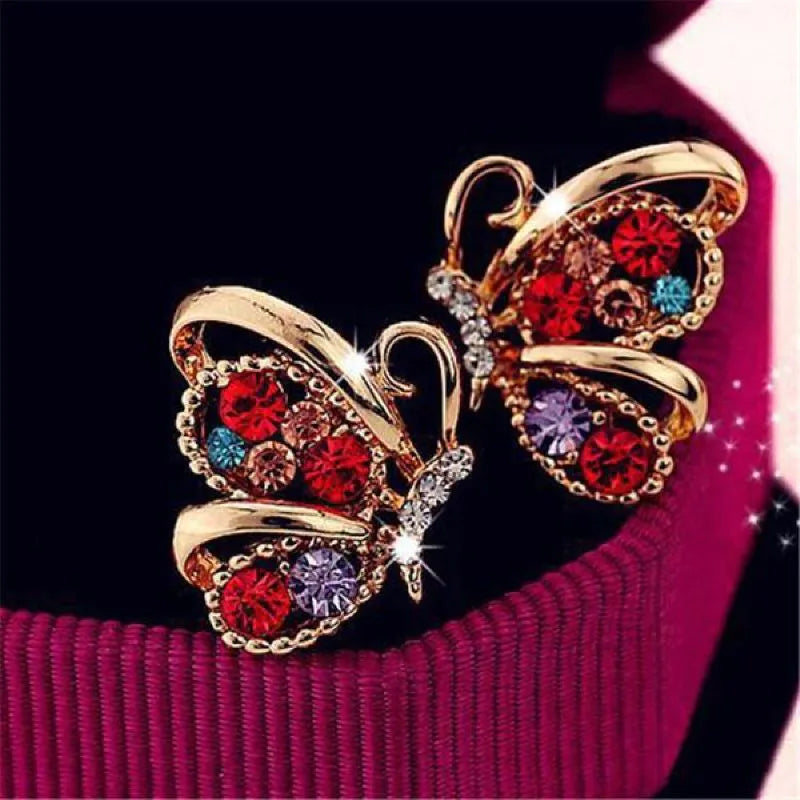 Blossom Butterfly Gem Earrings - AR-135