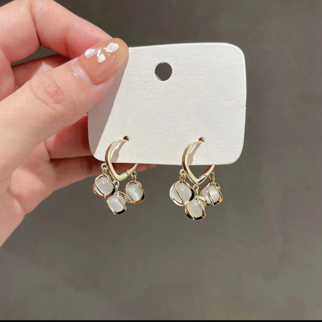 Pearl Petal Drop Earrings - AR-128