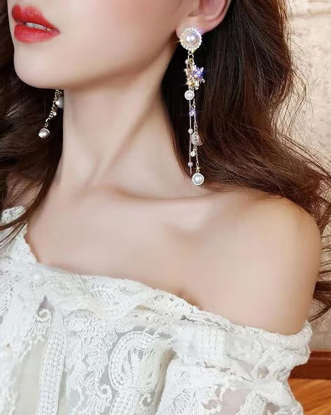 Golden Snowflake Earrings - AR-124