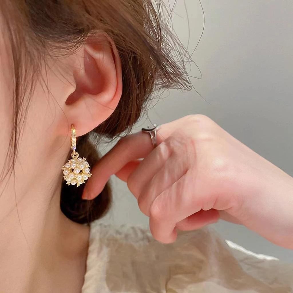 Royal Pearl Sphere Earrings - AR-145