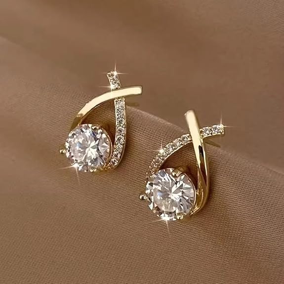 Teardrop Cubic Zirconia Earrings - AR-100