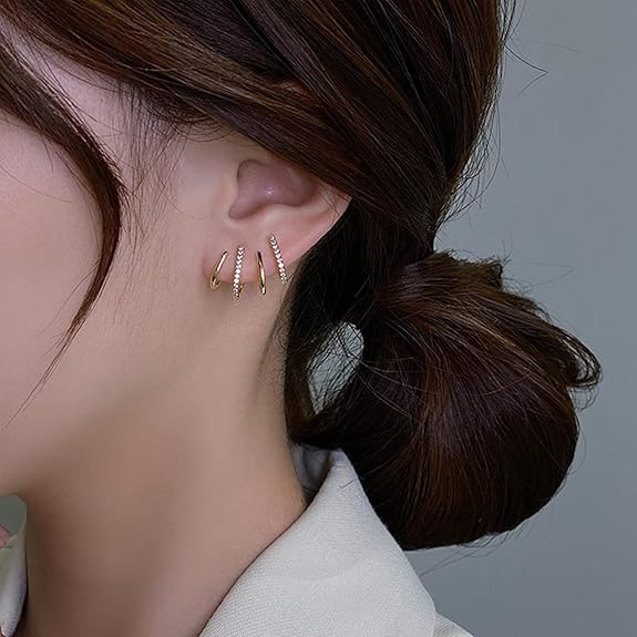 Golden Diamond Claw Earrings - AR-10