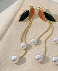 Aurelia Leaf Pearl Earrings - AR-129