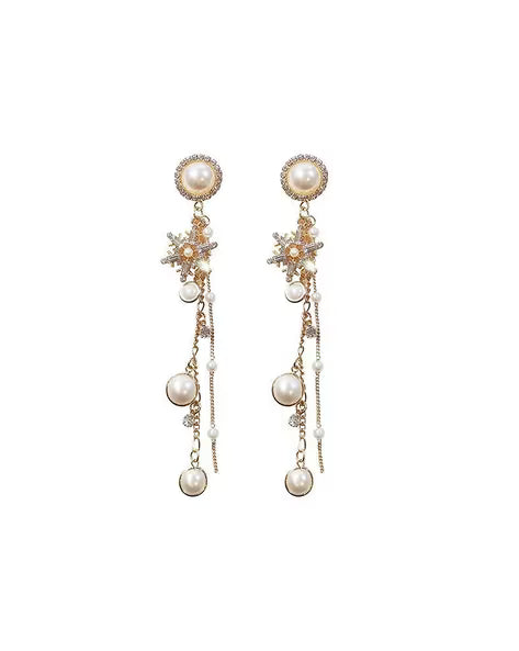 Golden Snowflake Earrings - AR-124
