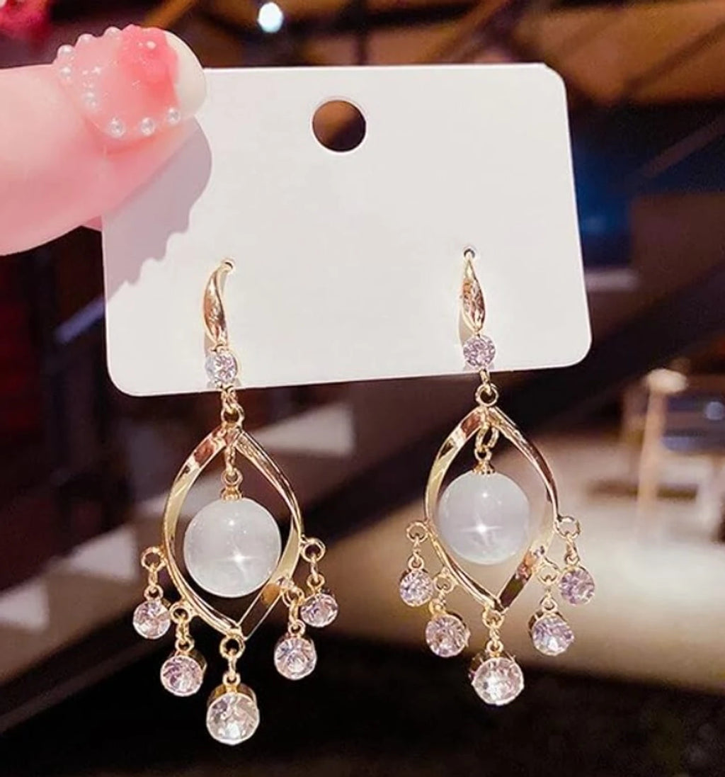 Elysian Pearl Cascade Earrings - AR - 171