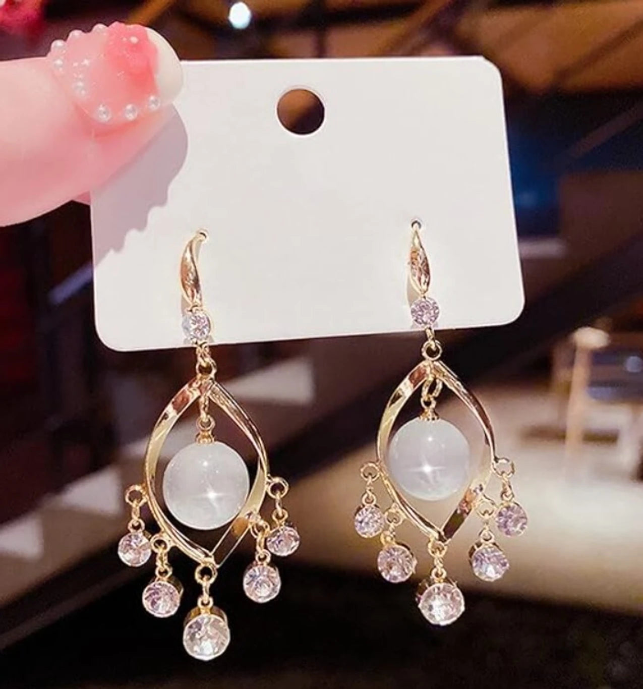 Elysian Pearl Cascade Earrings - AR - 171