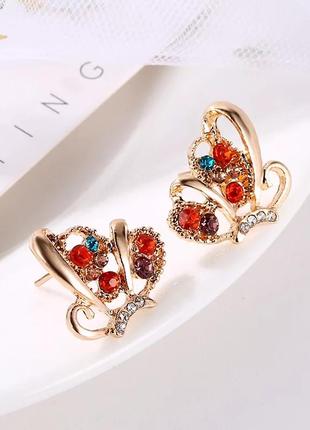 Blossom Butterfly Gem Earrings - AR-135