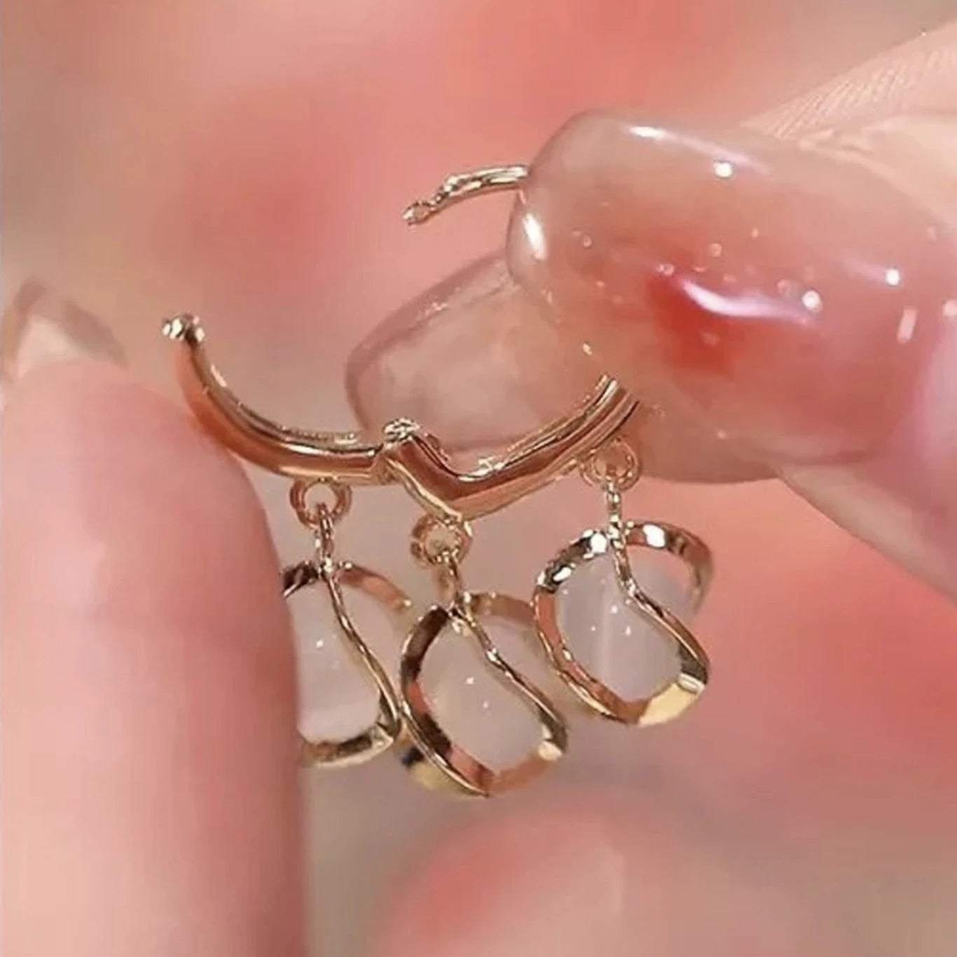 Pearl Petal Drop Earrings - AR-128