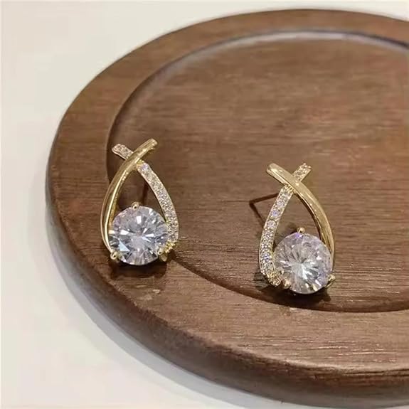 Teardrop Cubic Zirconia Earrings - AR-100