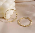Twisted Gold Hoop Earrings - AR - 186