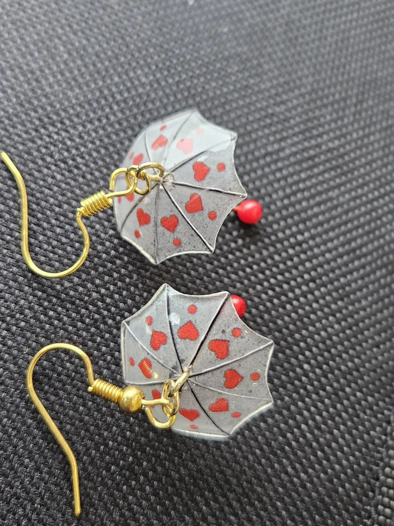 Cherry Drop Umbrella Earrings - AR-136