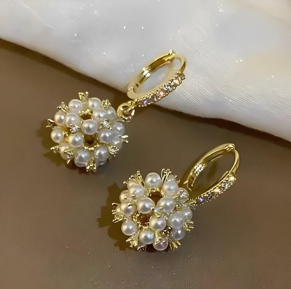 Royal Pearl Sphere Earrings - AR-145