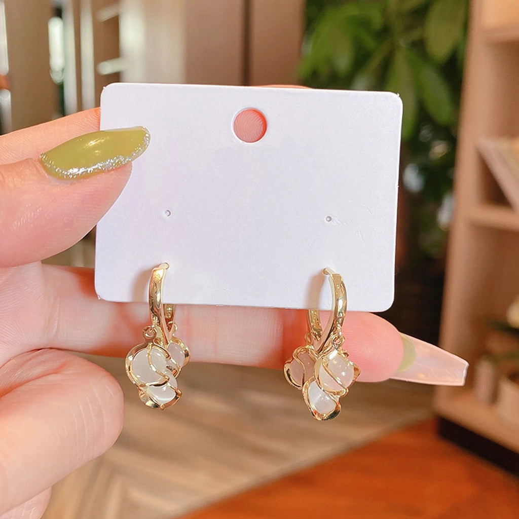 Pearl Petal Drop Earrings - AR-128