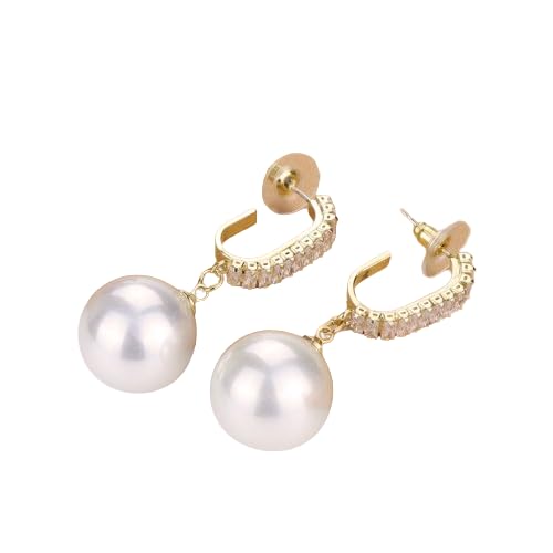 Crystal bar pearl drop earrings - AR-165