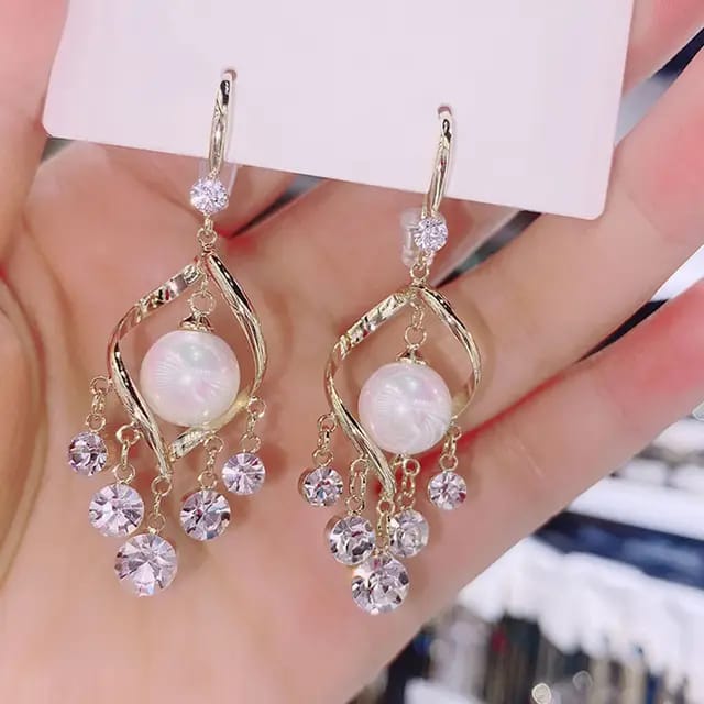 Elysian Pearl Cascade Earrings - AR - 171