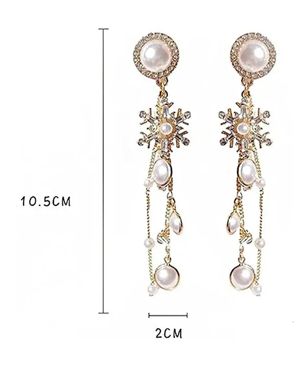 Golden Snowflake Earrings - AR-124