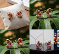 Blossom Butterfly Gem Earrings - AR-135