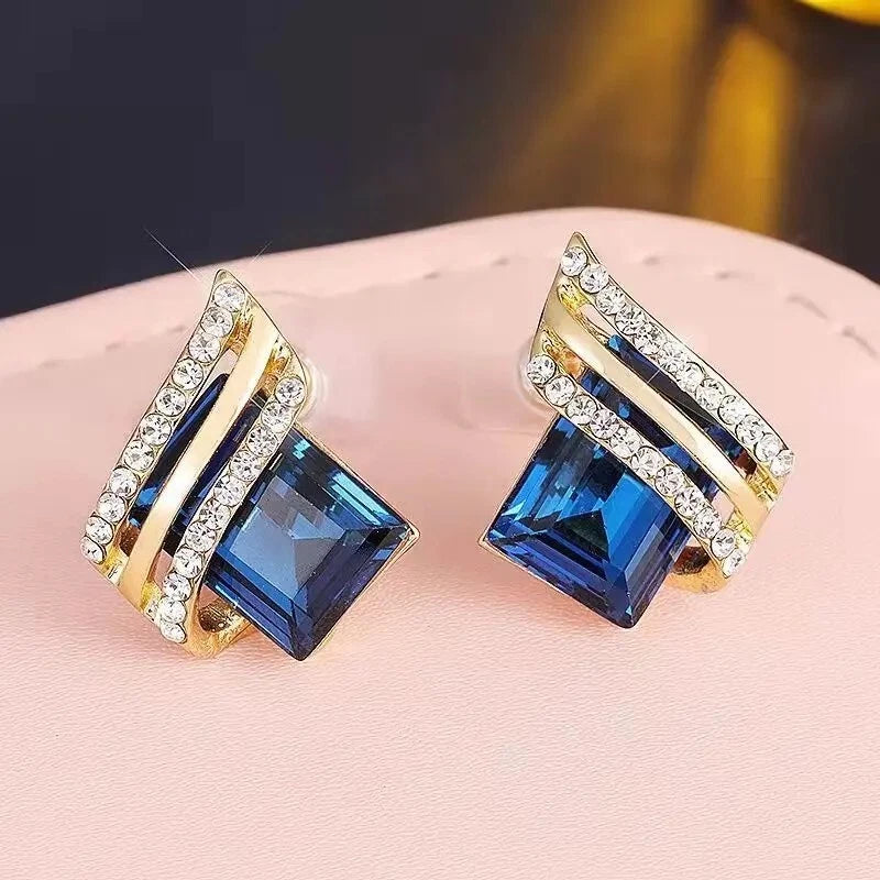 London Blue Topaz Stud Earrings - AR-122