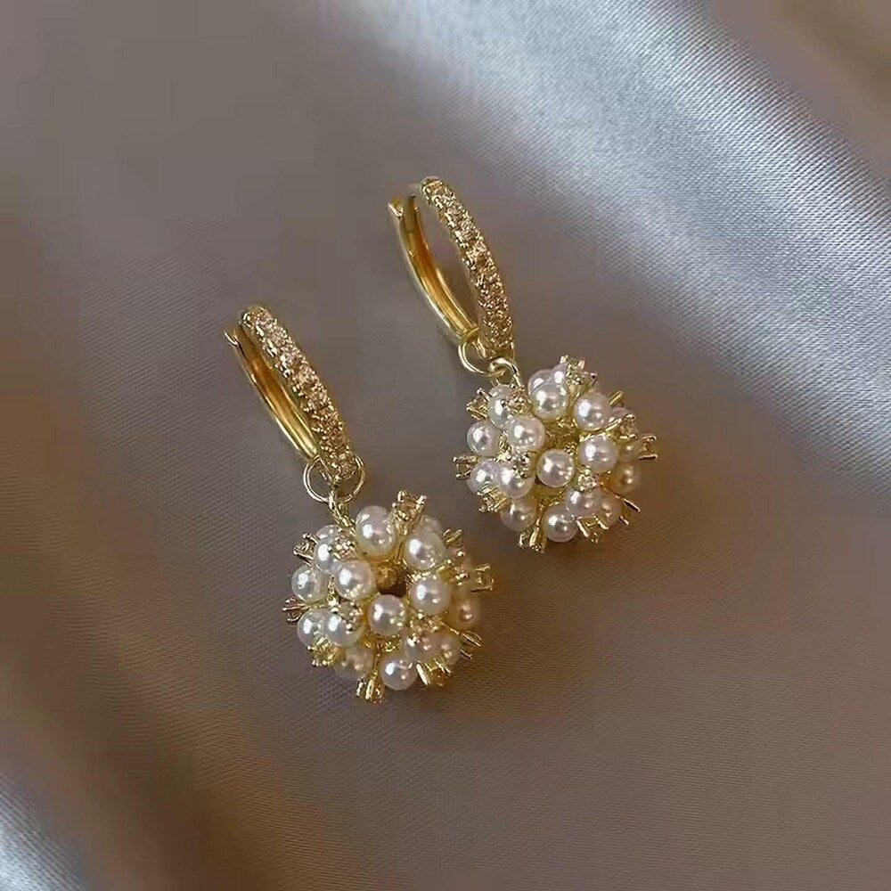 Royal Pearl Sphere Earrings - AR-145