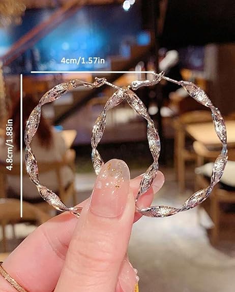 Twisted Gold Hoop Earrings - AR - 186