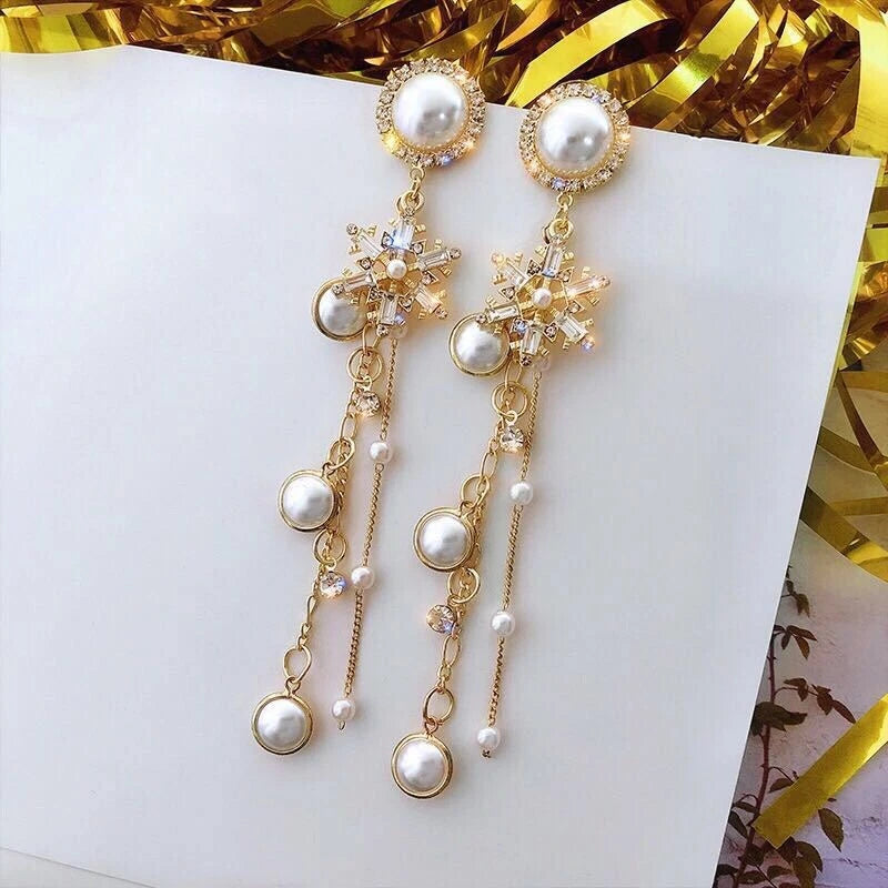 Golden Snowflake Earrings - AR-124