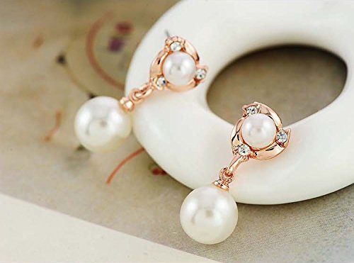 Golden Pearl Drop Earrings - AR-106