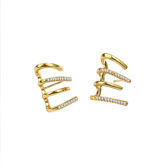 Golden Diamond Claw Earrings - AR-10