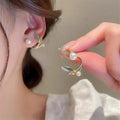 Leaf style pearl earrings - AR-18
