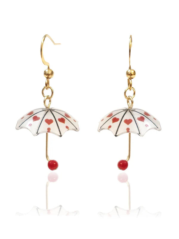 Cherry Drop Umbrella Earrings - AR-136
