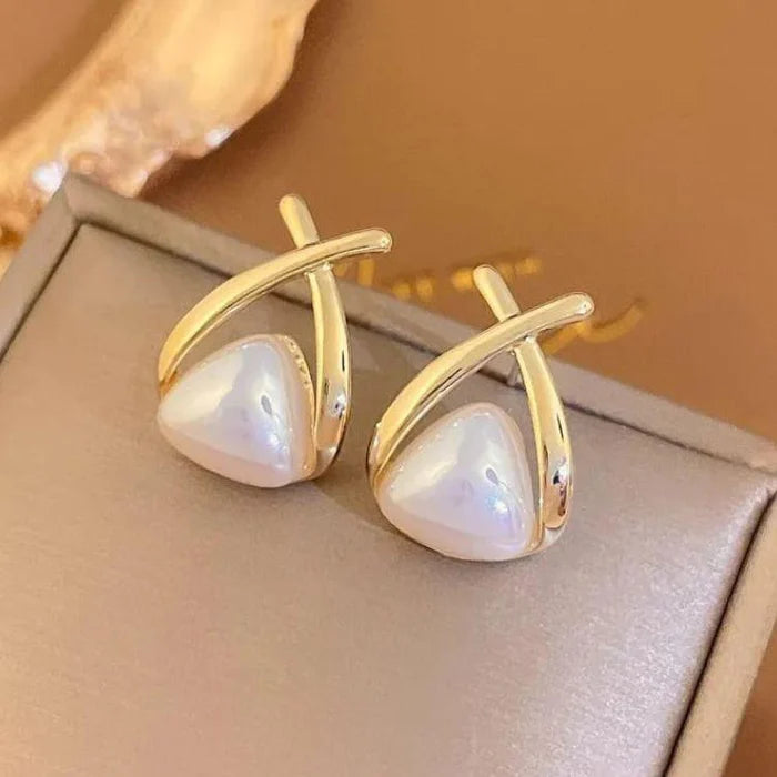 Pearl Cross stud Earrings - AR-36
