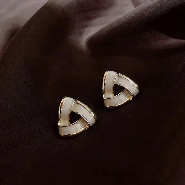 Ivory Knot Elegance Earrings - AR-168