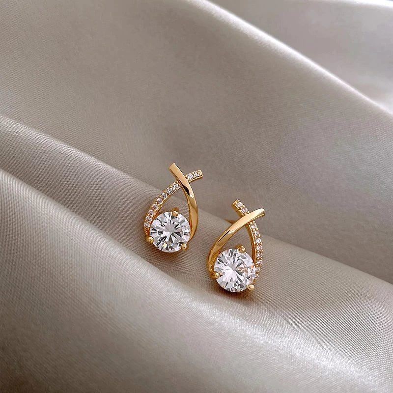 Teardrop Cubic Zirconia Earrings - AR-100