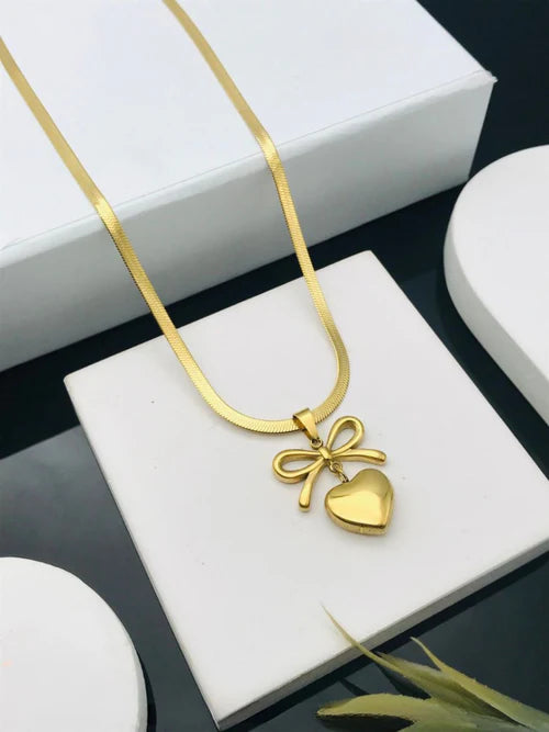 Golden Love Knot Necklace - NK-01