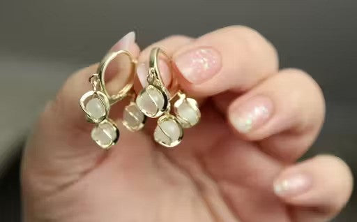Pearl Petal Drop Earrings - AR-128