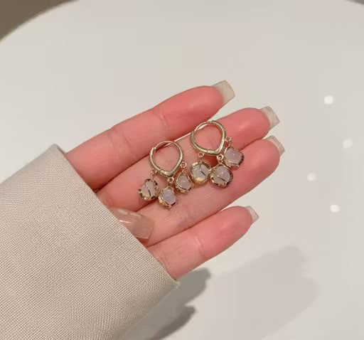 Pearl Petal Drop Earrings - AR-128