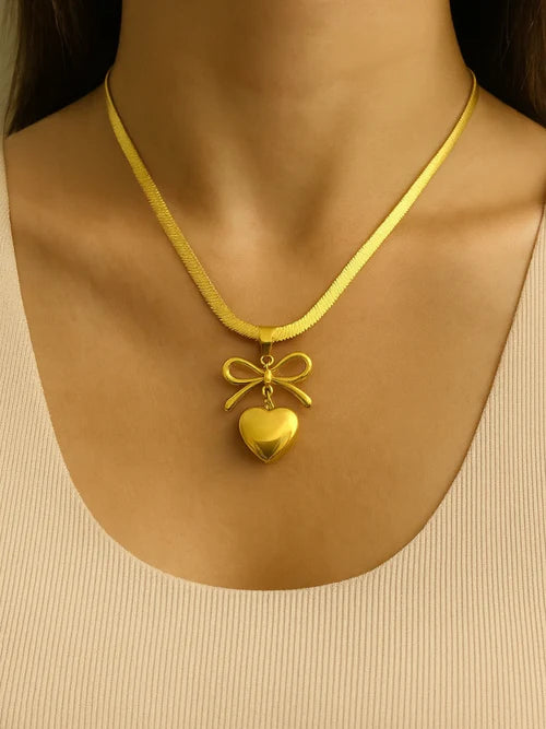 Golden Love Knot Necklace - NK-01
