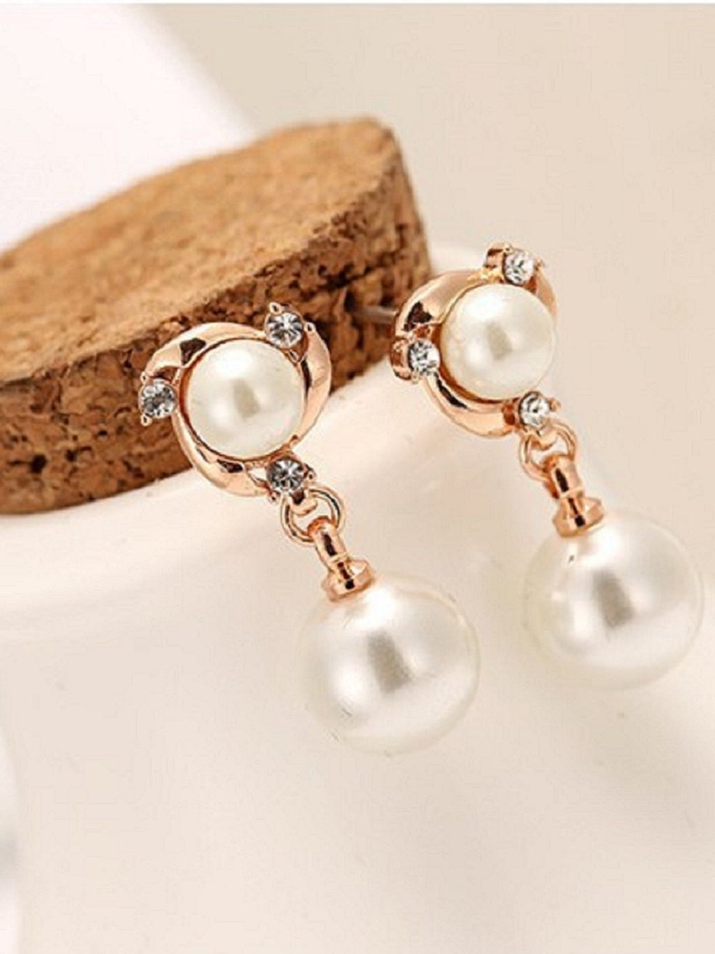 Golden Pearl Drop Earrings - AR-106